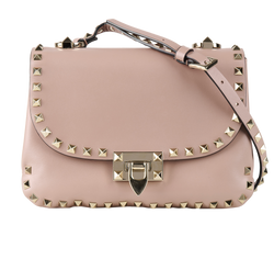 Small Rockstud Crossbody, Leather, Pink, MII, 3*